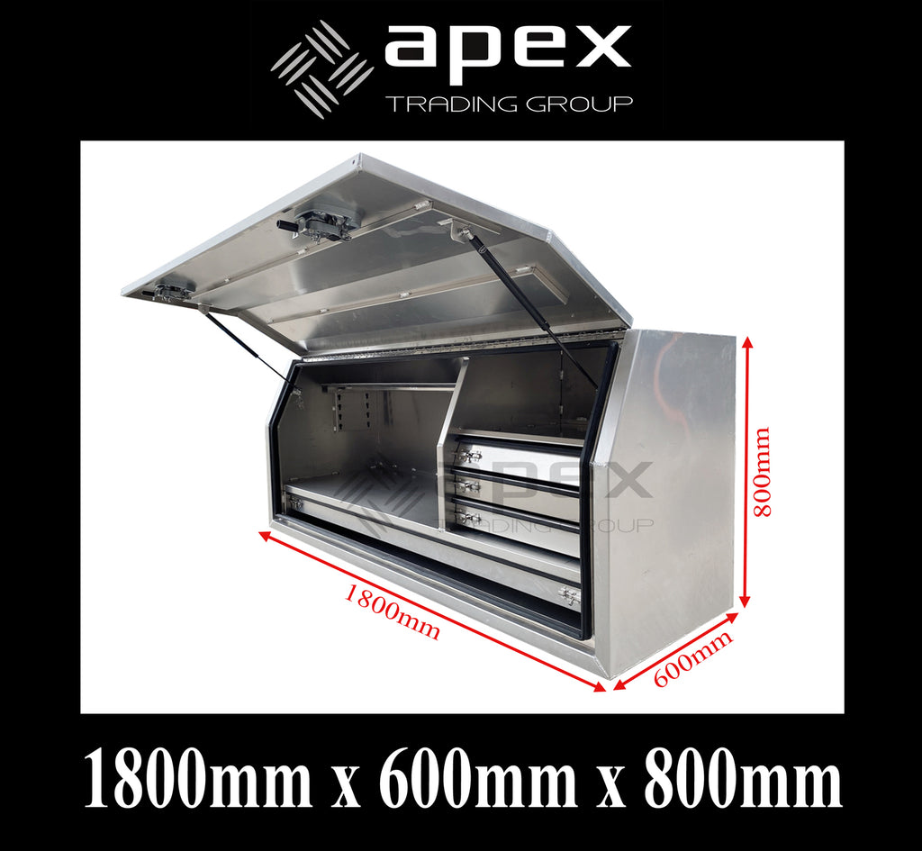Aluminium Full Lid Toolbox with Drawers 1868FDLDFPL