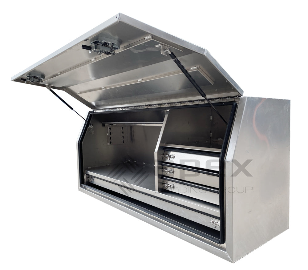 Aluminium Full Lid Toolbox with Drawers 1868FDLDFPL