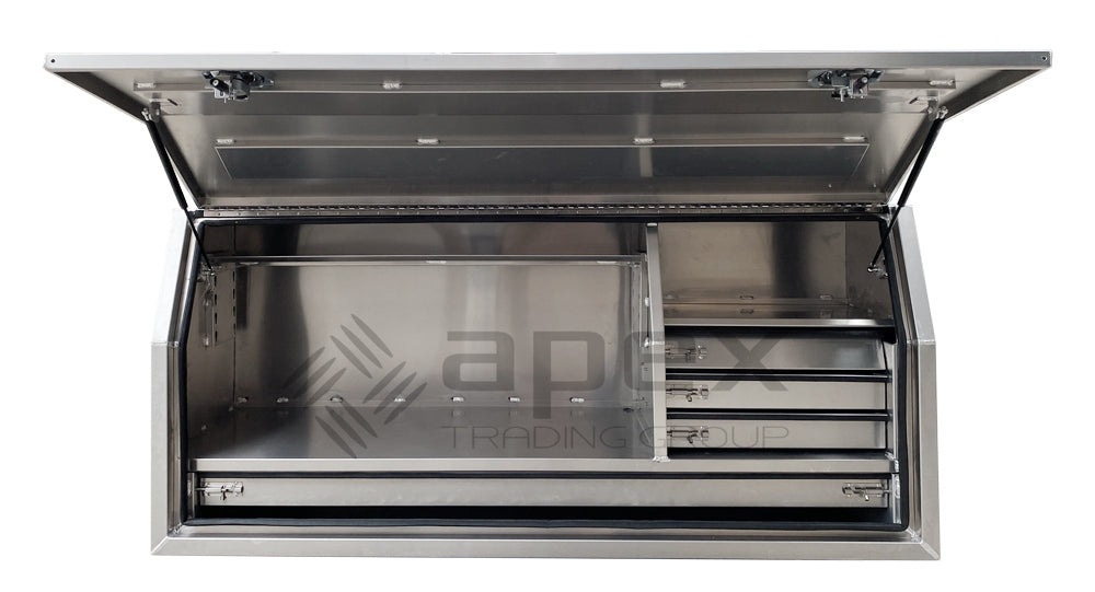 Aluminium Full Lid Toolbox with Drawers 1868FDLDFPL