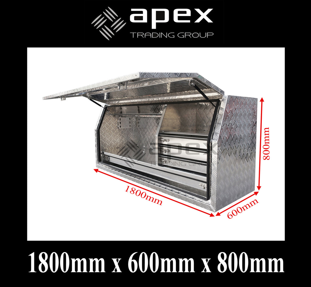 Aluminium Full Lid Toolbox with Drawers 1868FDLDL