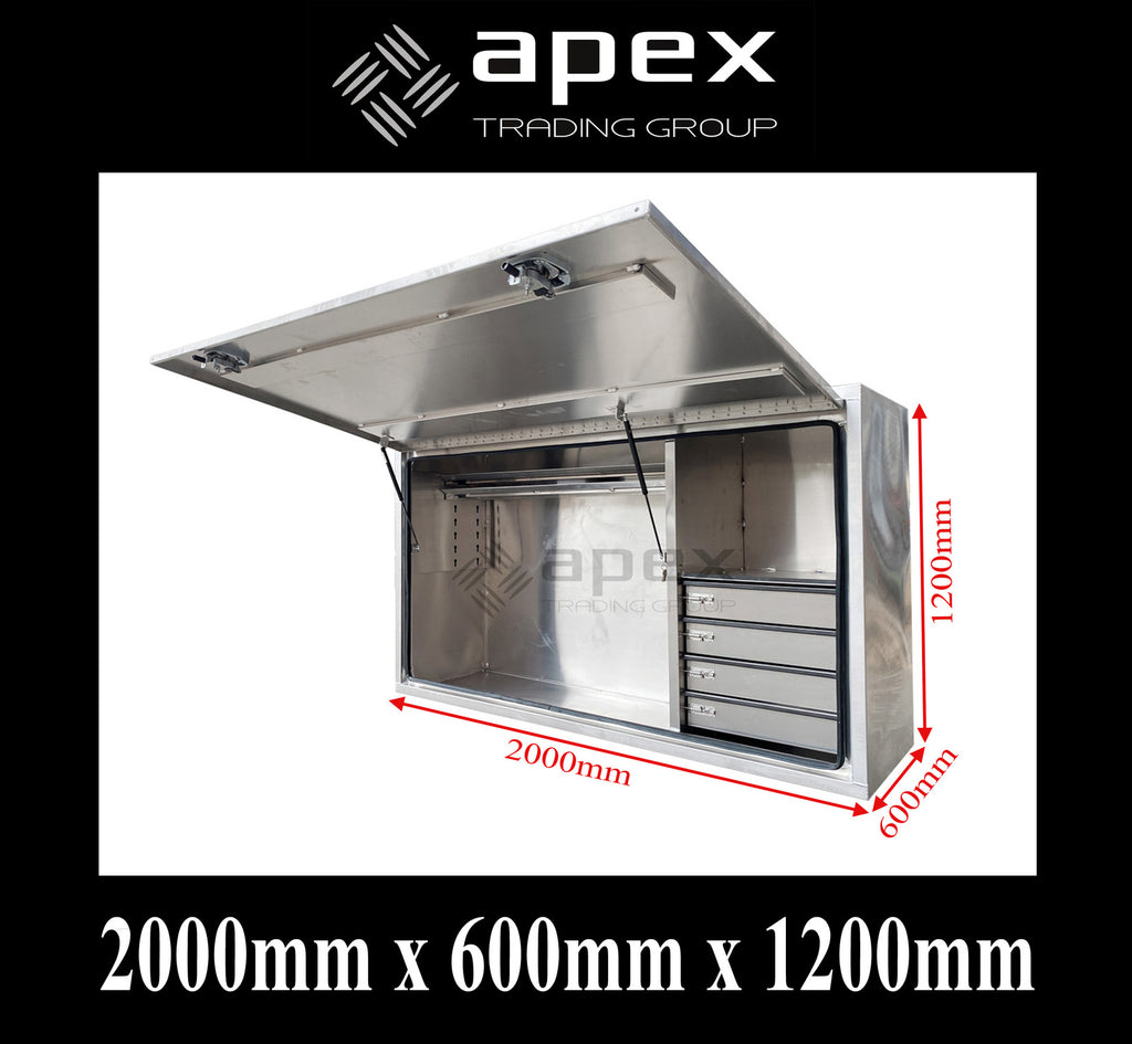 Aluminium Full Lid Toolbox with Drawers 20126FDFPL