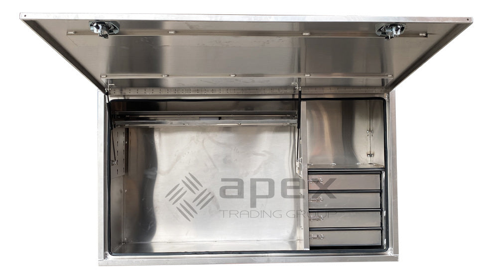 Aluminium Full Lid Toolbox with Drawers 20126FDFPL