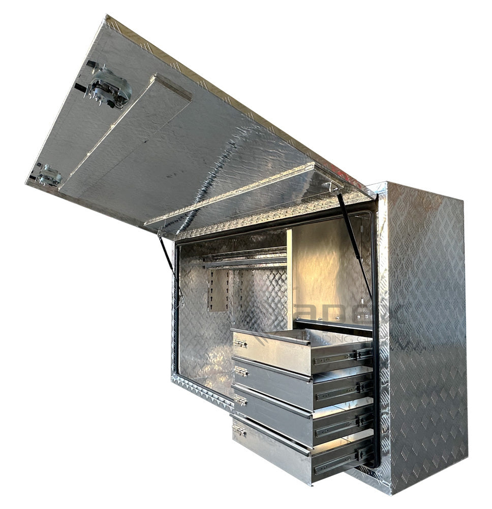 Aluminium Full Lid Toolbox with Drawers 20126FDL