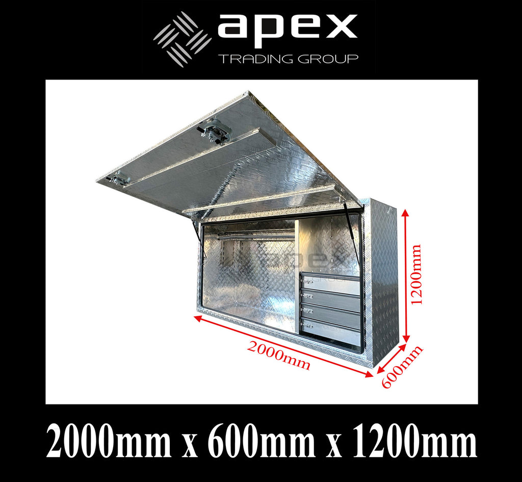 Aluminium Full Lid Toolbox with Drawers 20126FDL