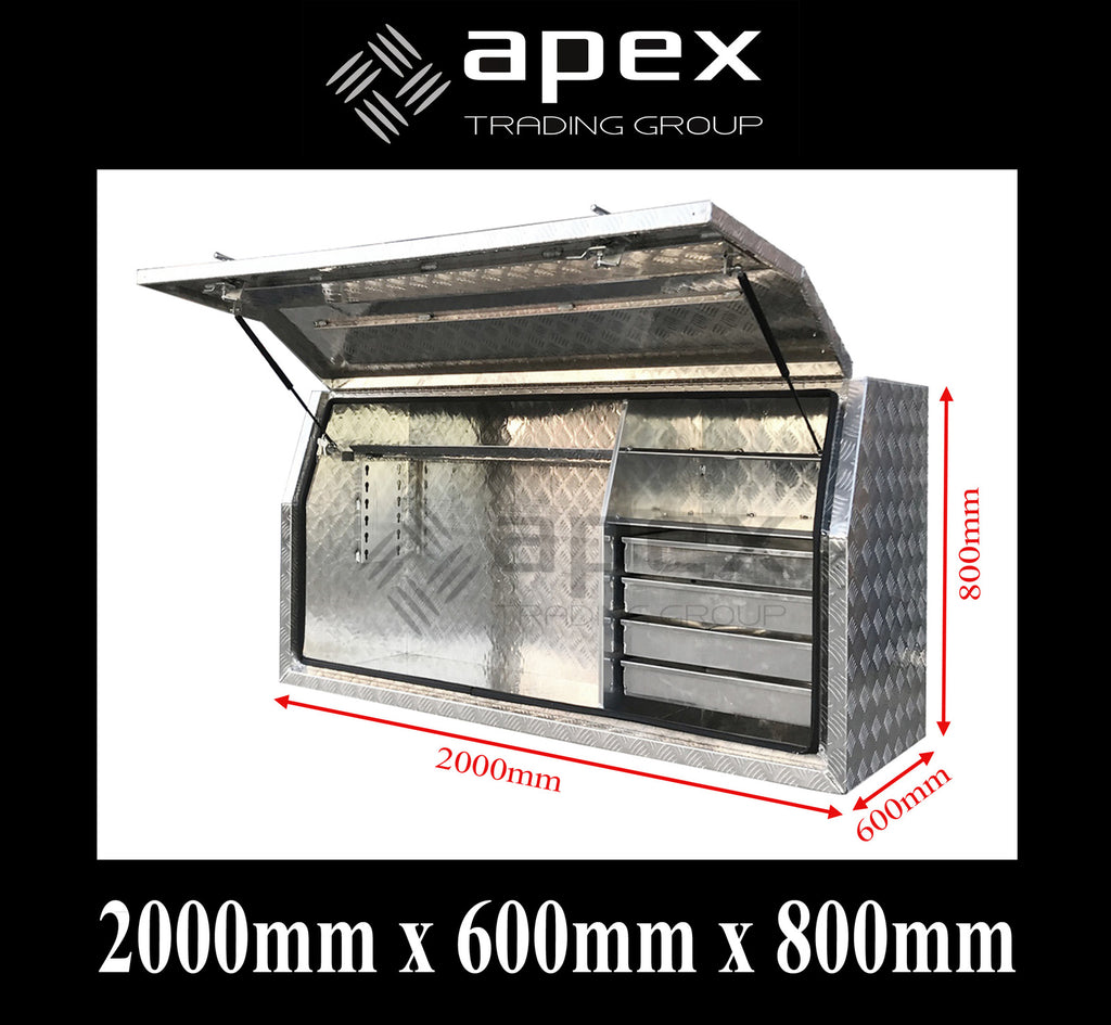 Aluminium Full Lid Toolbox with Drawers 2068FD1L
