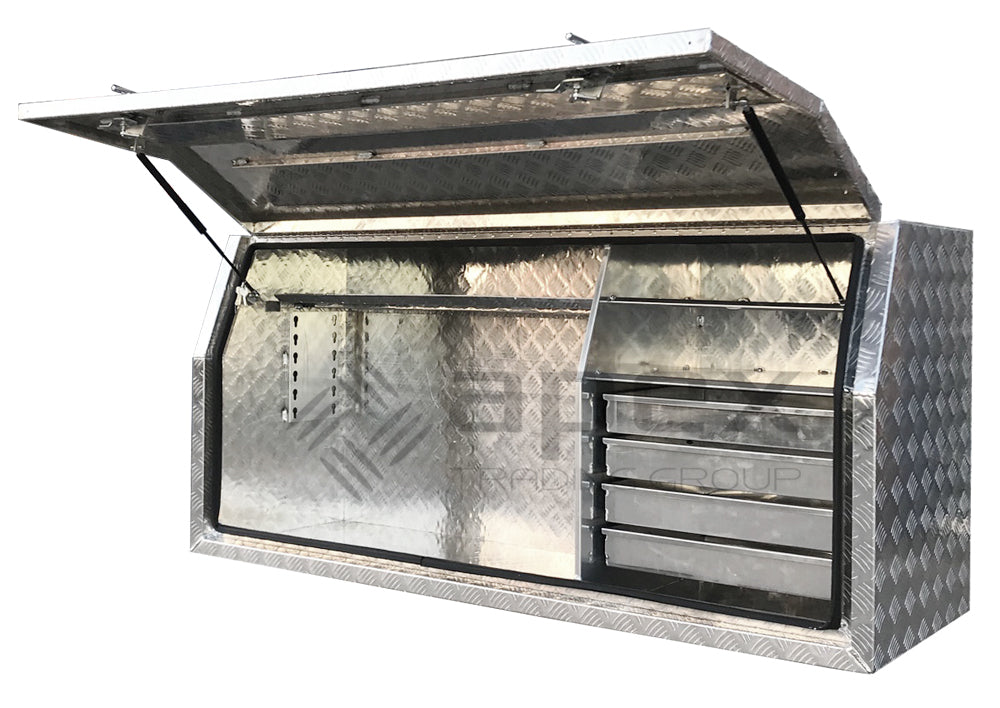Aluminium Full Lid Toolbox with Drawers 2068FD1L