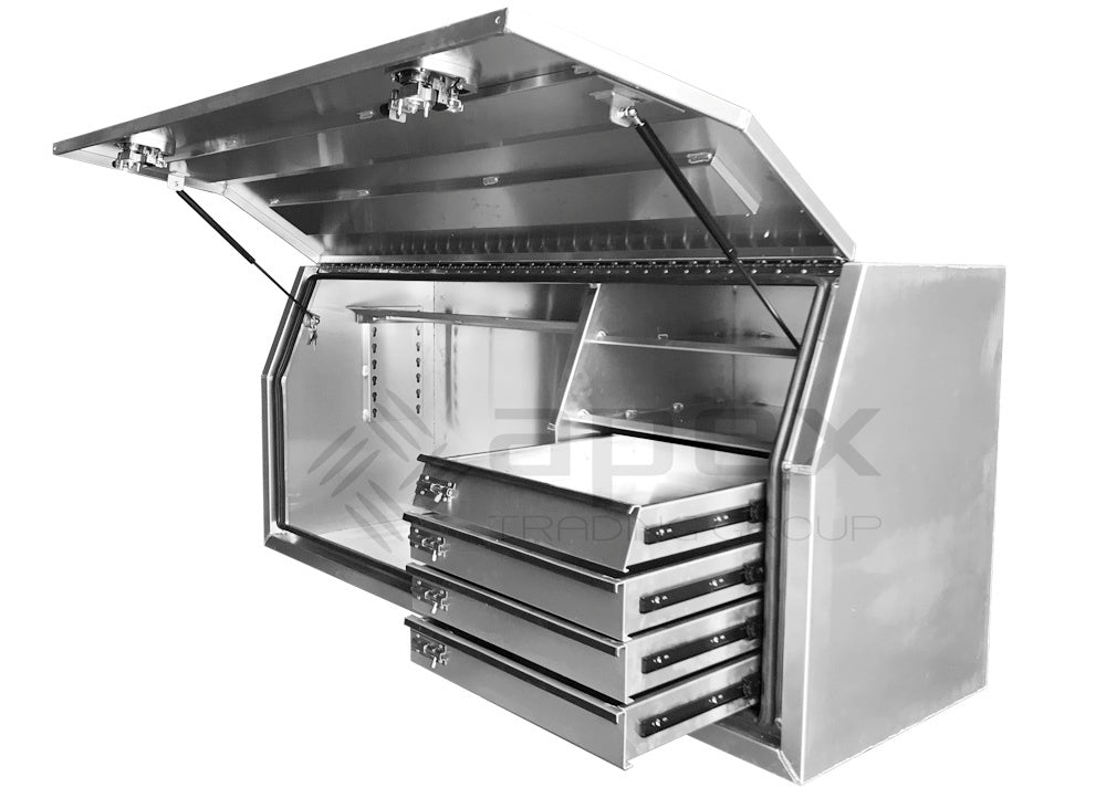 Aluminium Full Lid Toolbox with Drawers  2068FDFPL