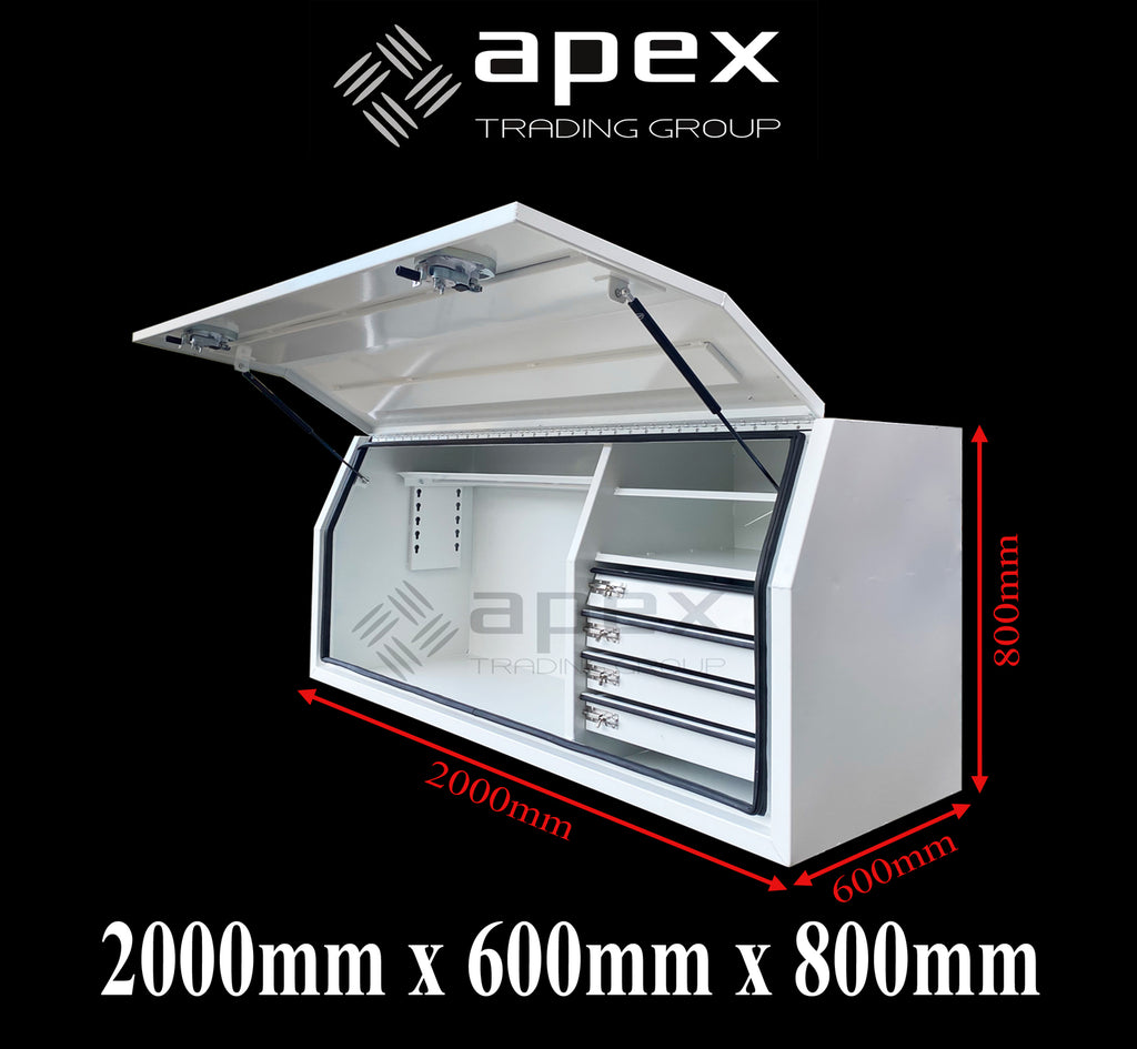 Aluminium Toolbox with Drawers White 2068FDFPWL