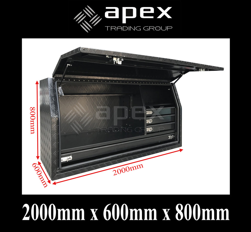 Aluminium Powder Coat Toolbox with Drawers 2068FDLDCPBL