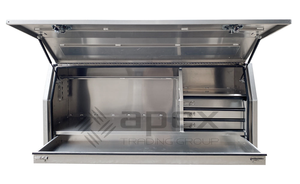 Aluminium Full Lid Toolbox with Drawers 2068FDLDFPL