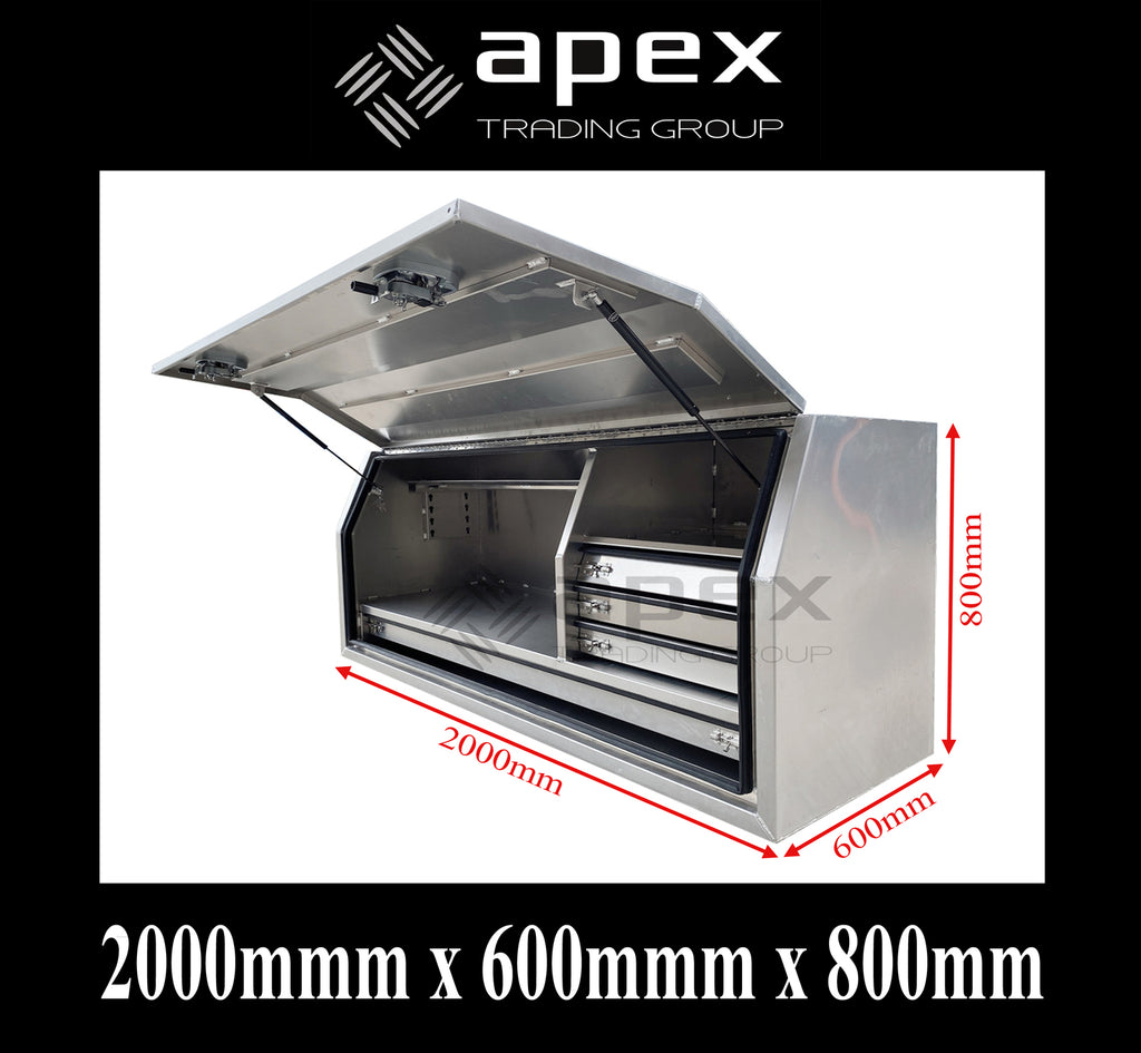 Aluminium Full Lid Toolbox with Drawers 2068FDLDFPL