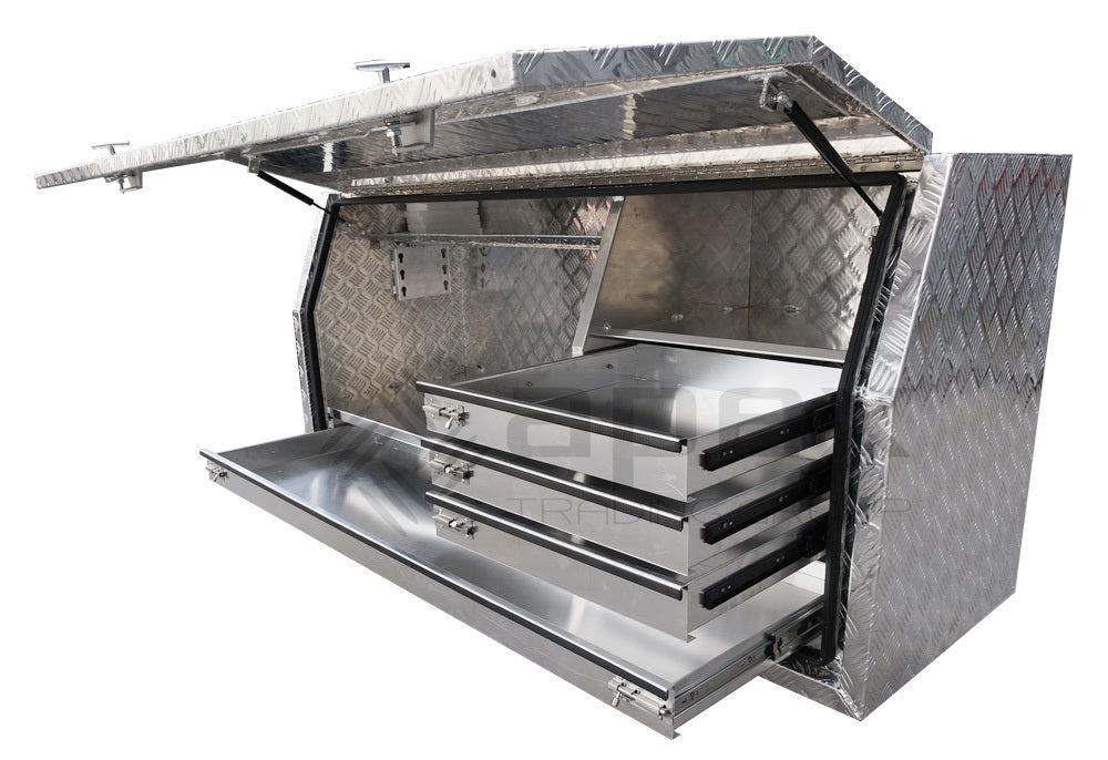 Aluminium Full Lid Toolbox with Drawers 2068FDLDL