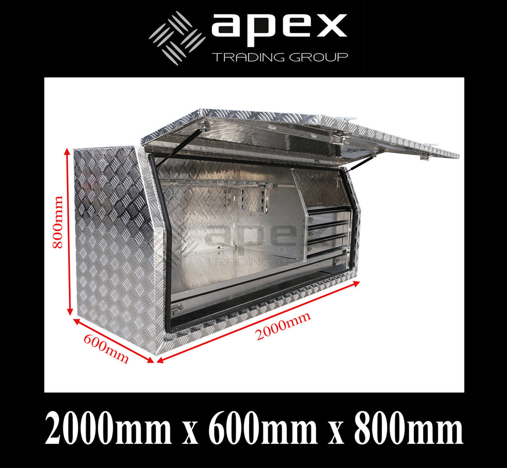 Aluminium Full Lid Toolbox with Drawers 2068FDLDL