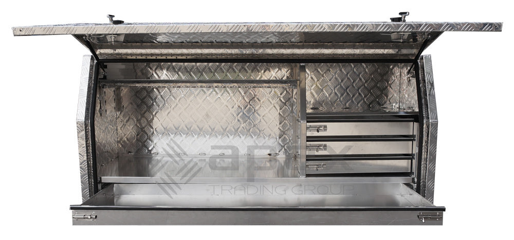 Aluminium Full Lid Toolbox with Drawers 2068FDLDL