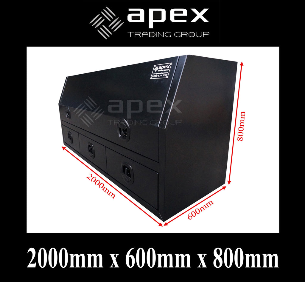 Aluminium Toolbox with External Drawers 2068HDFPBL