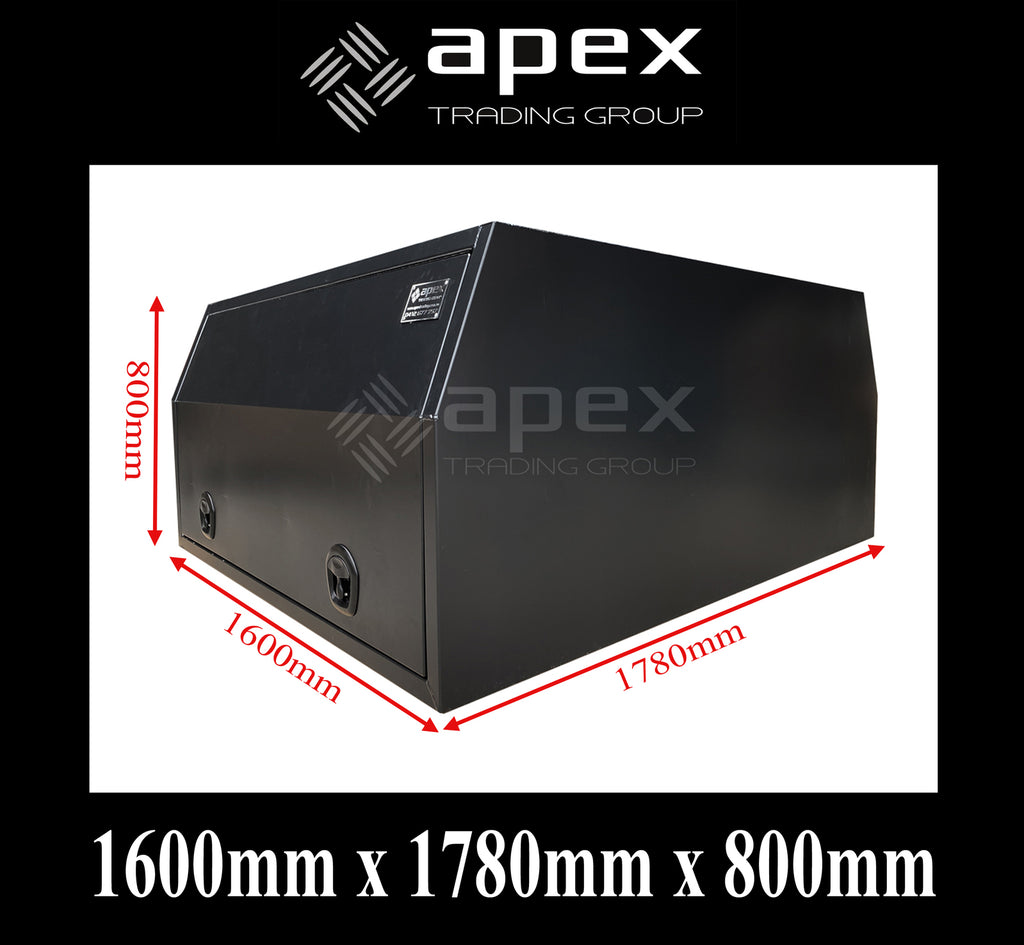 Black Aluminium Multi Lid Canopy Toolbox AC1600FPB