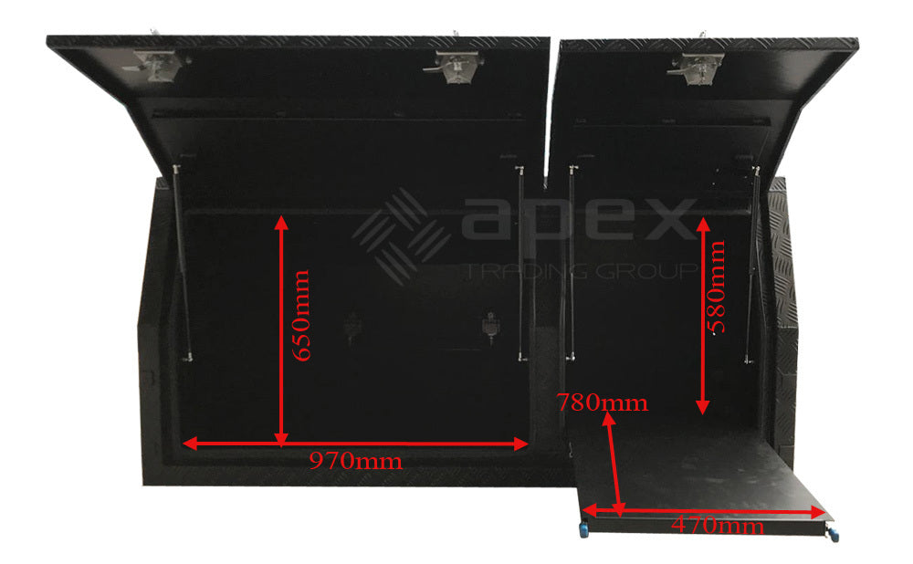 Aluminium Dog Cage & Fridge Box Canopy AC1800DTBL
