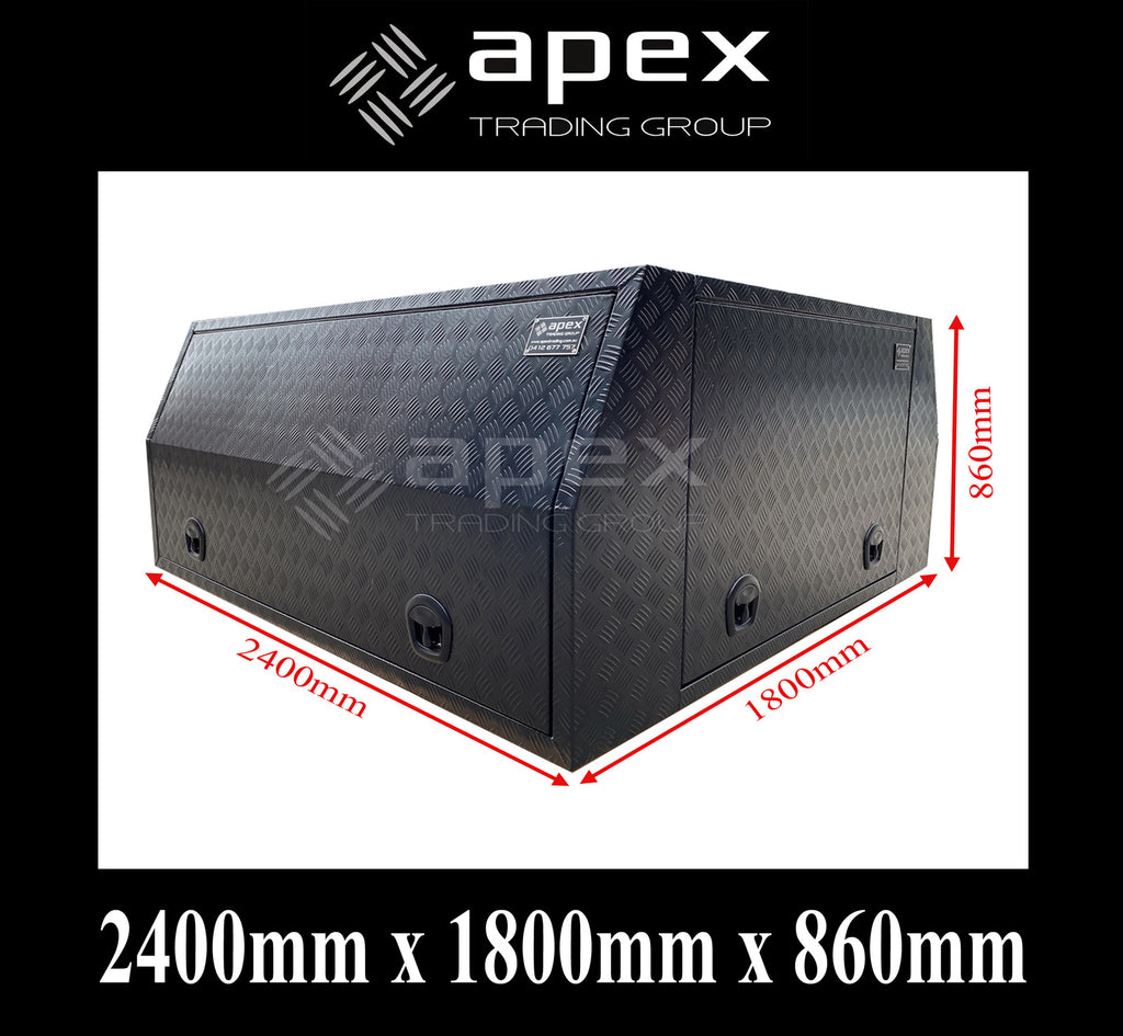 Black Aluminium Multi Lid Canopy Toolbox AC2400CPBL
