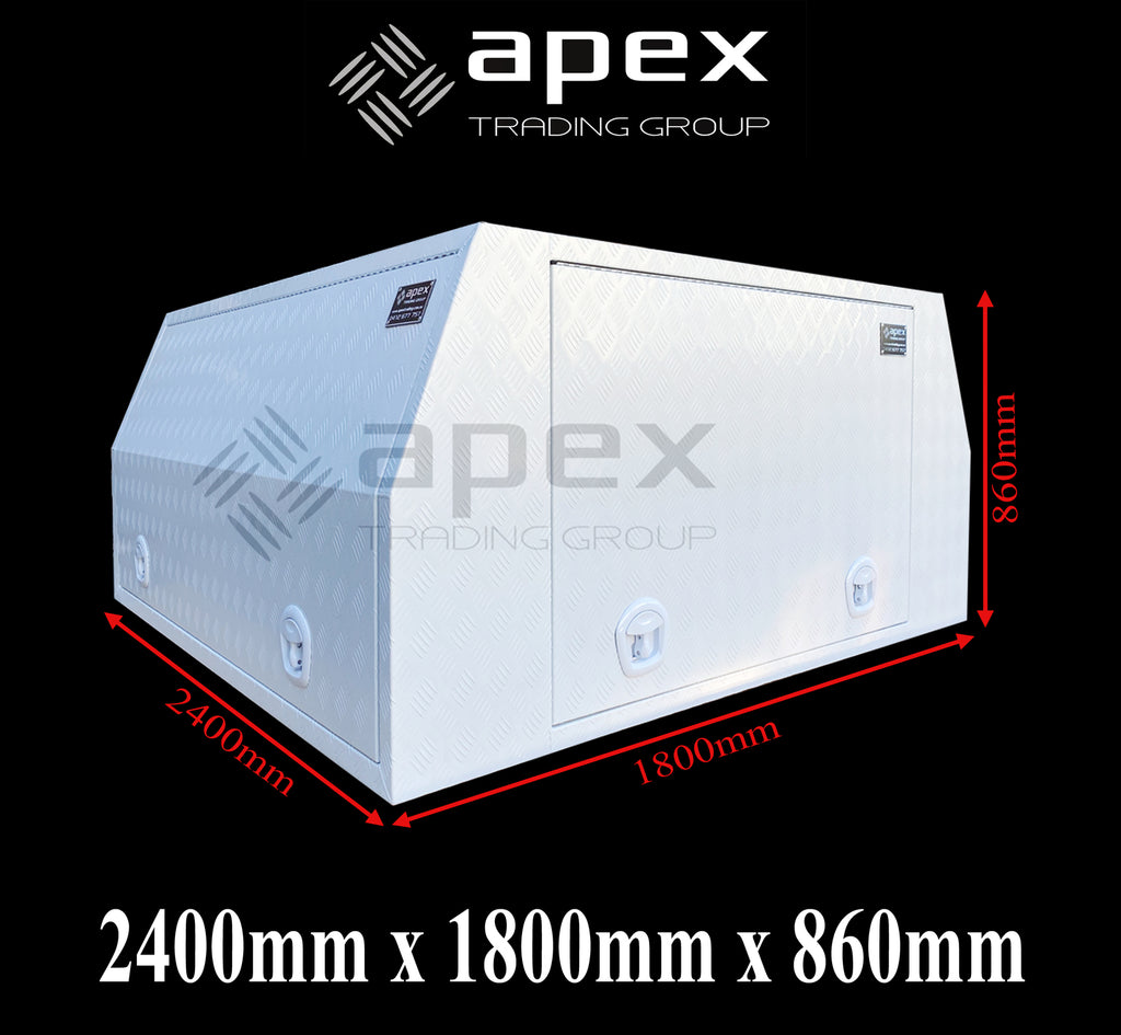White Aluminium Multi Lid Canopy Toolbox AC2400CPWL
