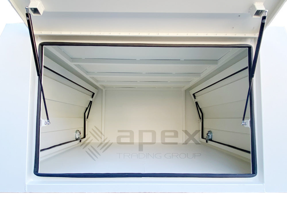 White Aluminium Multi Lid Canopy Toolbox AC2400FPWL