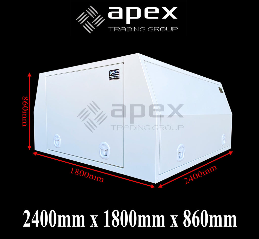 White Aluminium Multi Lid Canopy Toolbox AC2400FPWL
