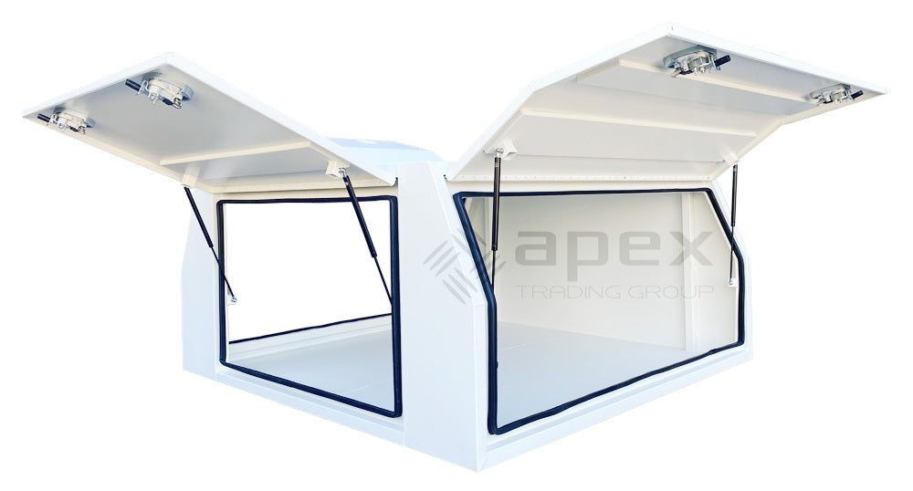 White Aluminium Multi Lid Canopy Toolbox AC2400FPWL
