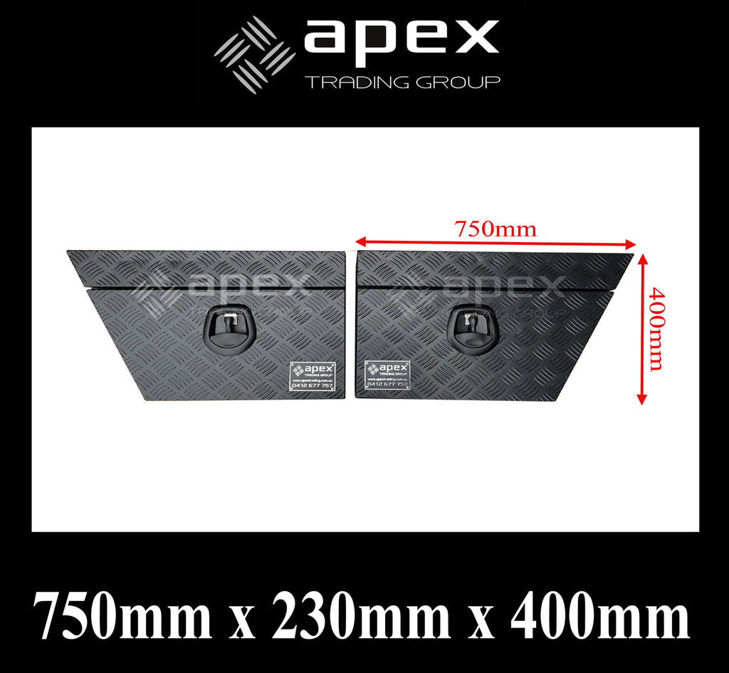 Aluminium Checker Black Undertray Toolbox Set U750CPBL